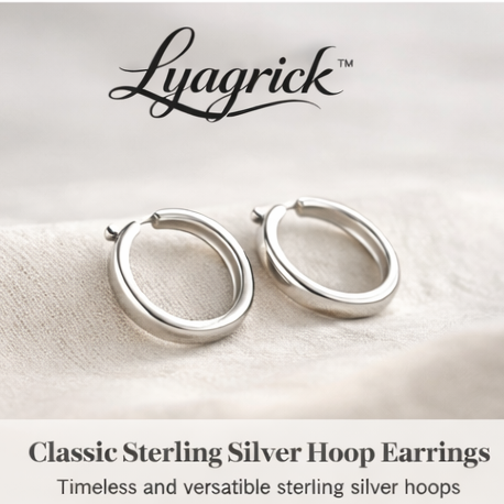 Lyagrick™ Classic Sterling Silver Hoop Earrings