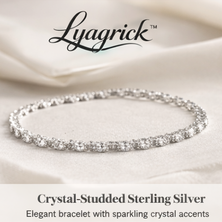 Lyagrick™ Crystal-Studded Sterling Silver Bracelet